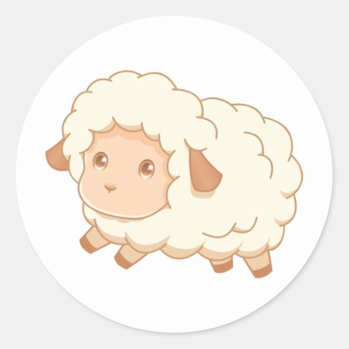 Cute Little Sheep Classic Round Sticker