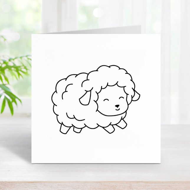 Cute Little Sheep Ewe Color Me Rubber Stamp (Creator Uploaded)