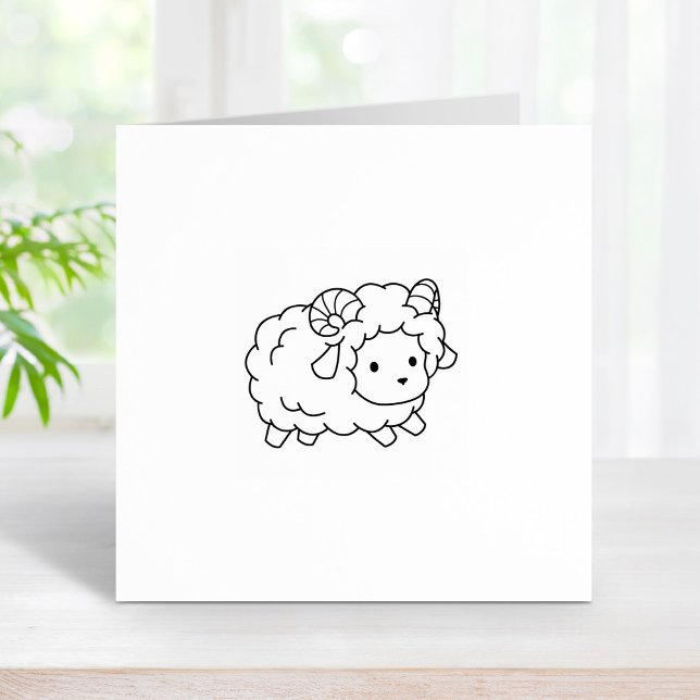 Cute Little Sheep Ram 2 Rubber Stamp (Creator Uploaded)
