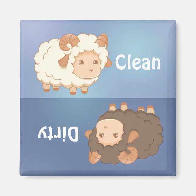 Cute Little Sheep Ram Clean Dirty Dishwasher Zazzle