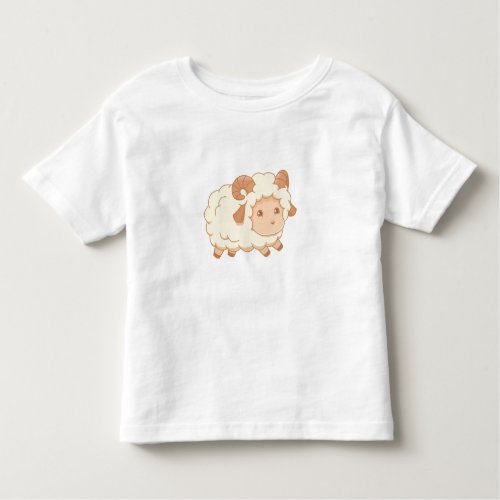 Cute Little Sheep Ram Toddler T_shirt