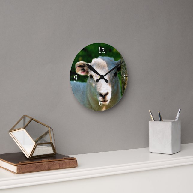 CUTE LITTLE SHEEP ROUND CLOCK (Office)