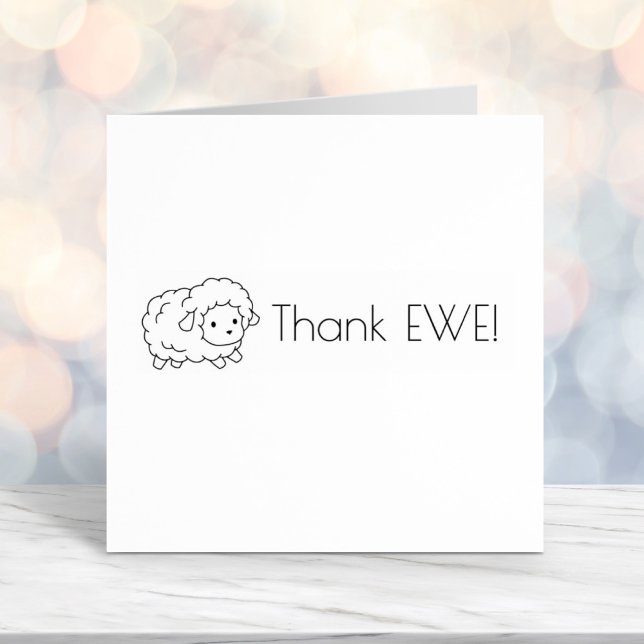 Cute Little Sheep Thank Ewe (You) Self-inking Stamp (Creator Uploaded)