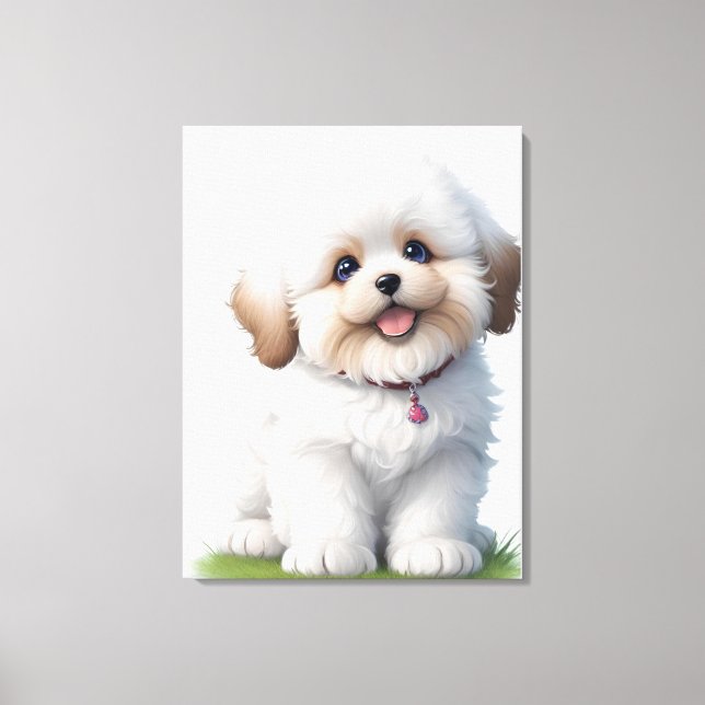 Cute Little Shih Tzu Puppy  Dog Lover Canvas Print (Front)