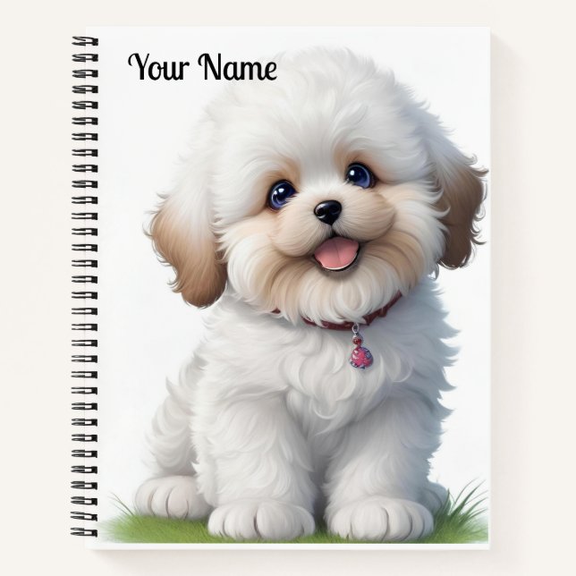 Cute Little Shih Tzu Puppy  Dog Lover Notebook (Front)