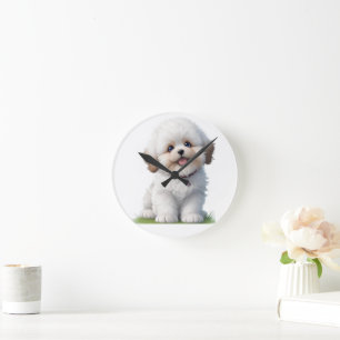Cute Little Shih Tzu Puppy Dog Lover Round Clock