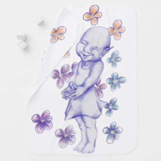 Cute little shy elf girl baby blanket
