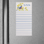 Cute Little singing Red Blue Bird Yellow Flowers Magnetic Notepad<br><div class="desc">This magnetic notepad for your refrigerator has a cute little singing red and blue bird standing on a branch with bright yellow flowers on a white background.  Customise your text with the template.</div>