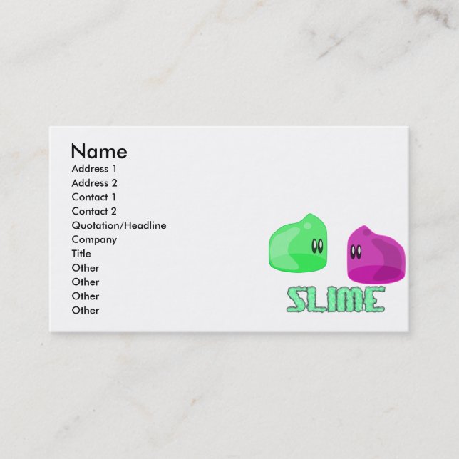 cute little slime business card (Front)
