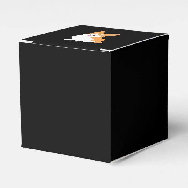 Cute Little Smiling Corgi Puppy Favor Boxes (Front Side)