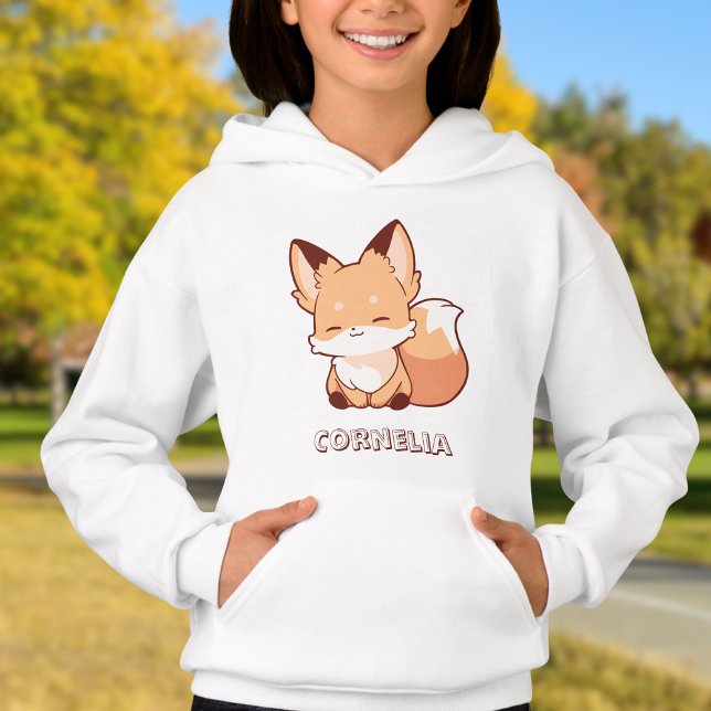 Cute Little Smiling Fox Personalized Name  Hoodie (Creator Uploaded)