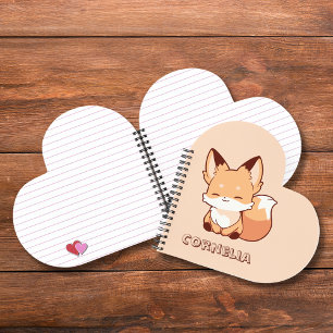 Cute Little Smiling Fox Personalized Name Notebook