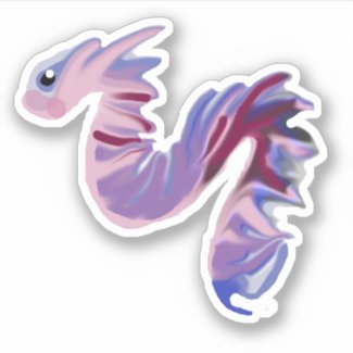 Cute little snake creature contour sticker