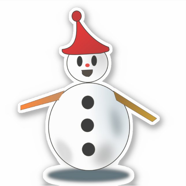 Cute little snowman sticker (Front)