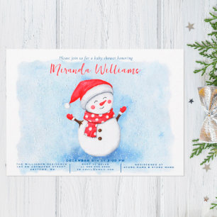 Cute Little Snowman Watercolor Winter baby shower Invitation
