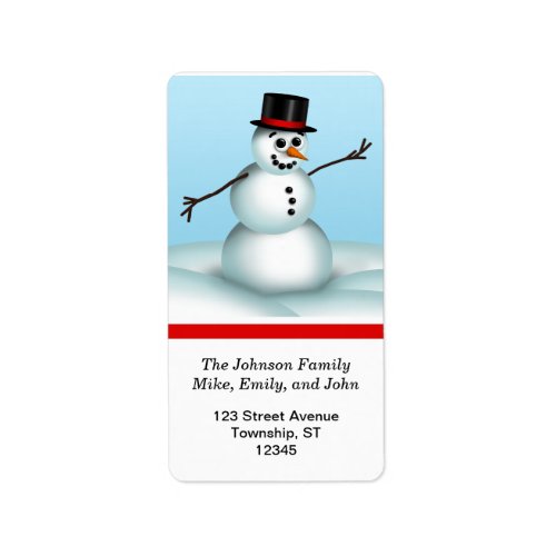 Cute Little Snowman Winter Return Address Labels