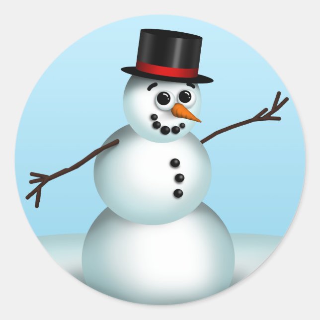 Cute Little Snowman Winter stickers (Front)