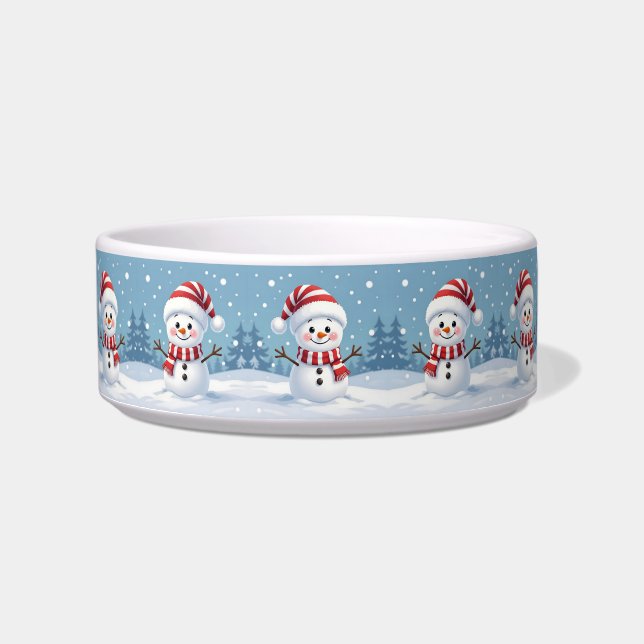 Cute little snowman with scarf & hat bowl (Front)