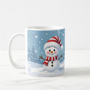 Cute little snowman with scarf & hat coffee mug