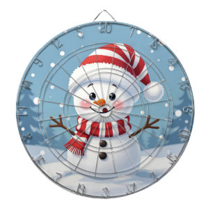 Cute little snowman with scarf & hat dart board