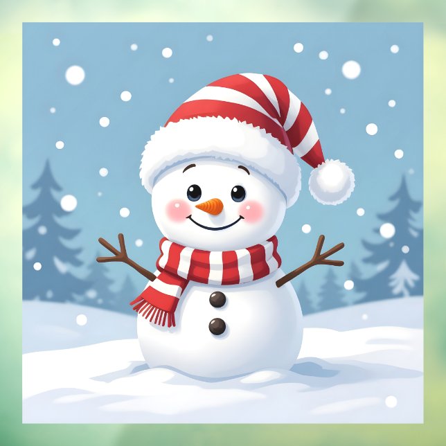 Cute little snowman with scarf & hat window cling (Sheet 3)