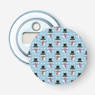 Cute Little Snowmen Pattern Bottle Opener