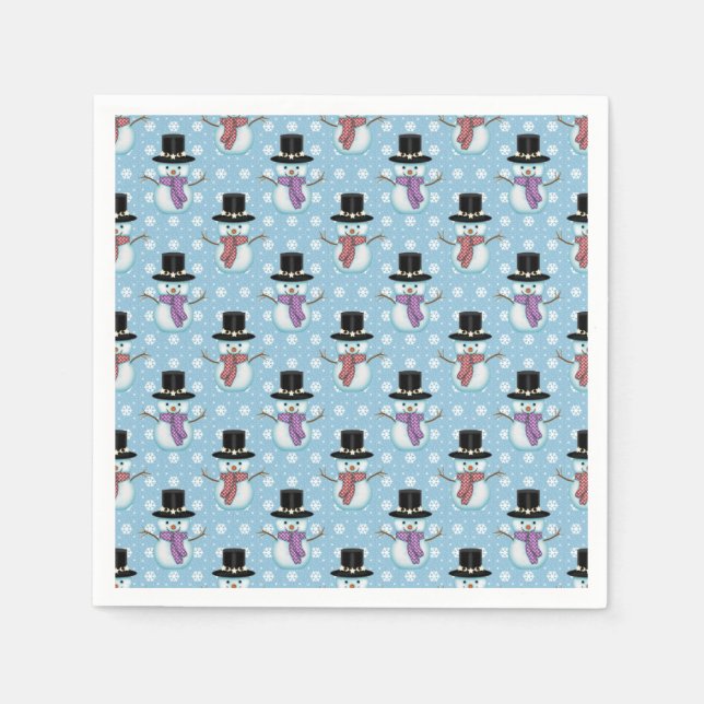 Cute Little Snowmen Pattern Napkins (Front)