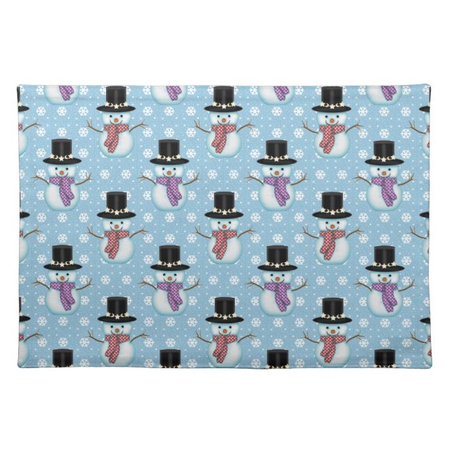 Cute Little Snowmen Pattern Placemat (Front)