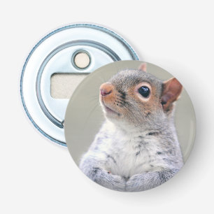 Cute Little Soft and Fluffy Gray Squirrel Bottle Opener