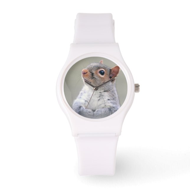 Cute Little Soft and Fluffy Gray Squirrel Watch (Front)