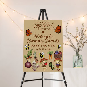 Cute Little Sprout Baby Shower Welcome Sign