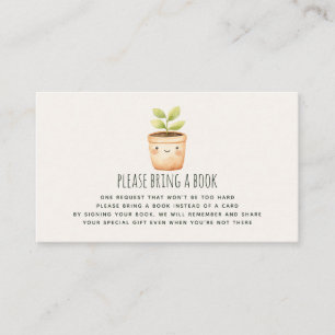 Cute Little Sprout Book Request Baby Shower Enclosure Card