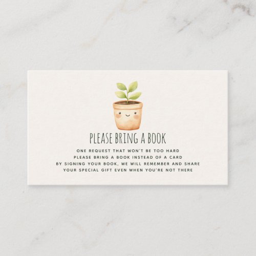 Cute Little Sprout Book Request Baby Shower Enclosure Card