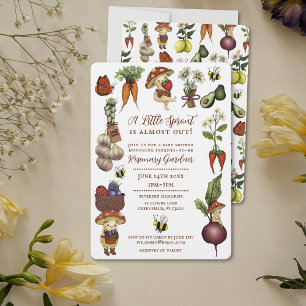 Cute Little Sprout Farmers Market Baby Shower Invitation