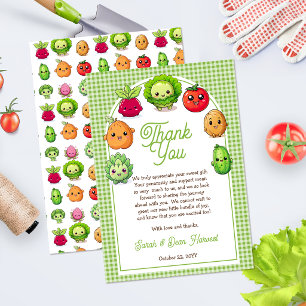 Cute Little Sprout Kawaii Vegetables Baby Shower Thank You Card