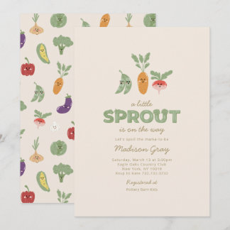 Cute Little Sprout on the Way Baby Shower Invitation