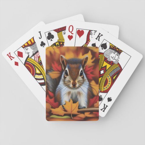 Cute Little Squirrel Playing Card