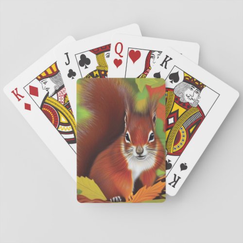 Cute Little Squirrel Playing Card