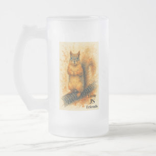 Cute Little Squirrel Watercolor Beer Mug
