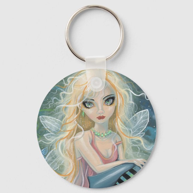 Cute Little Starlight Fairy Fantasy Art Keychain (Front)