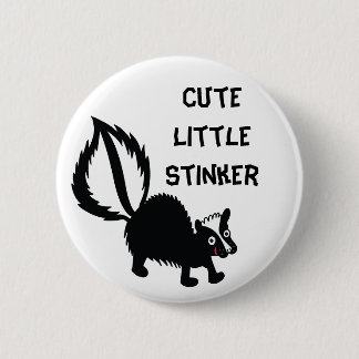 Cute Little Stinker Skunk Print Art Graphic Button