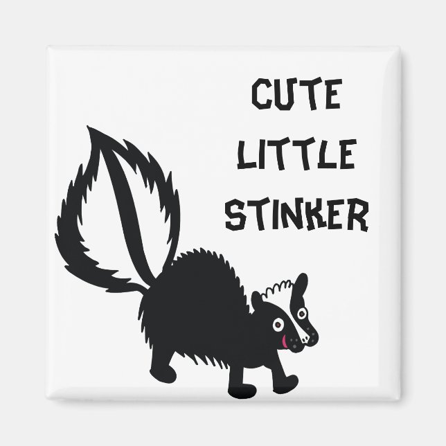 Cute Little Stinker Skunk Printed Art Design Magnet (Front)