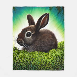 Cute Little Storybook Bunny Fleece Blanket