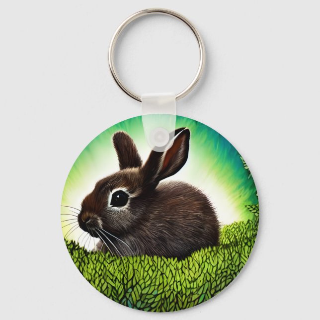 Cute Little Storybook Bunny Keychain (Front)