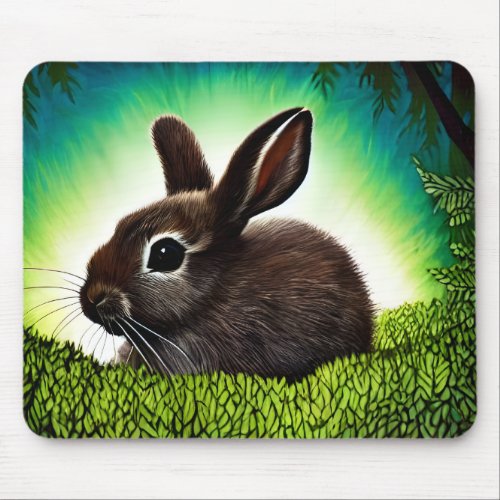 Cute Little Storybook Bunny Mouse Pad