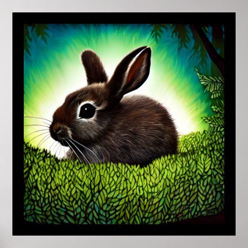 Cute Little Storybook Bunny Poster