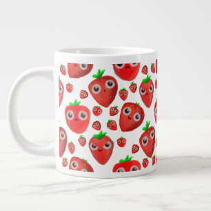 Cute little strawberries giant coffee mug
