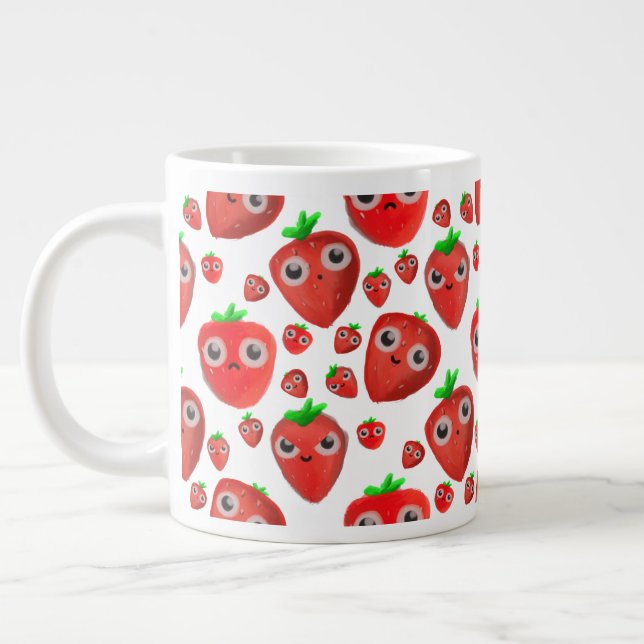 Cute little strawberries giant coffee mug (Left)