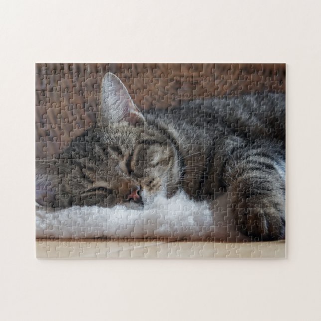 Cute Little Striped Kitty Jigsaw Puzzle (Horizontal)