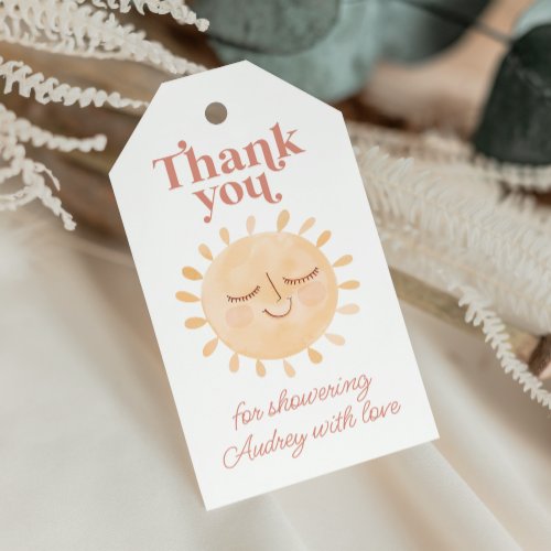 Cute Little Sun Boho Baby Shower Thank You Gift Tags